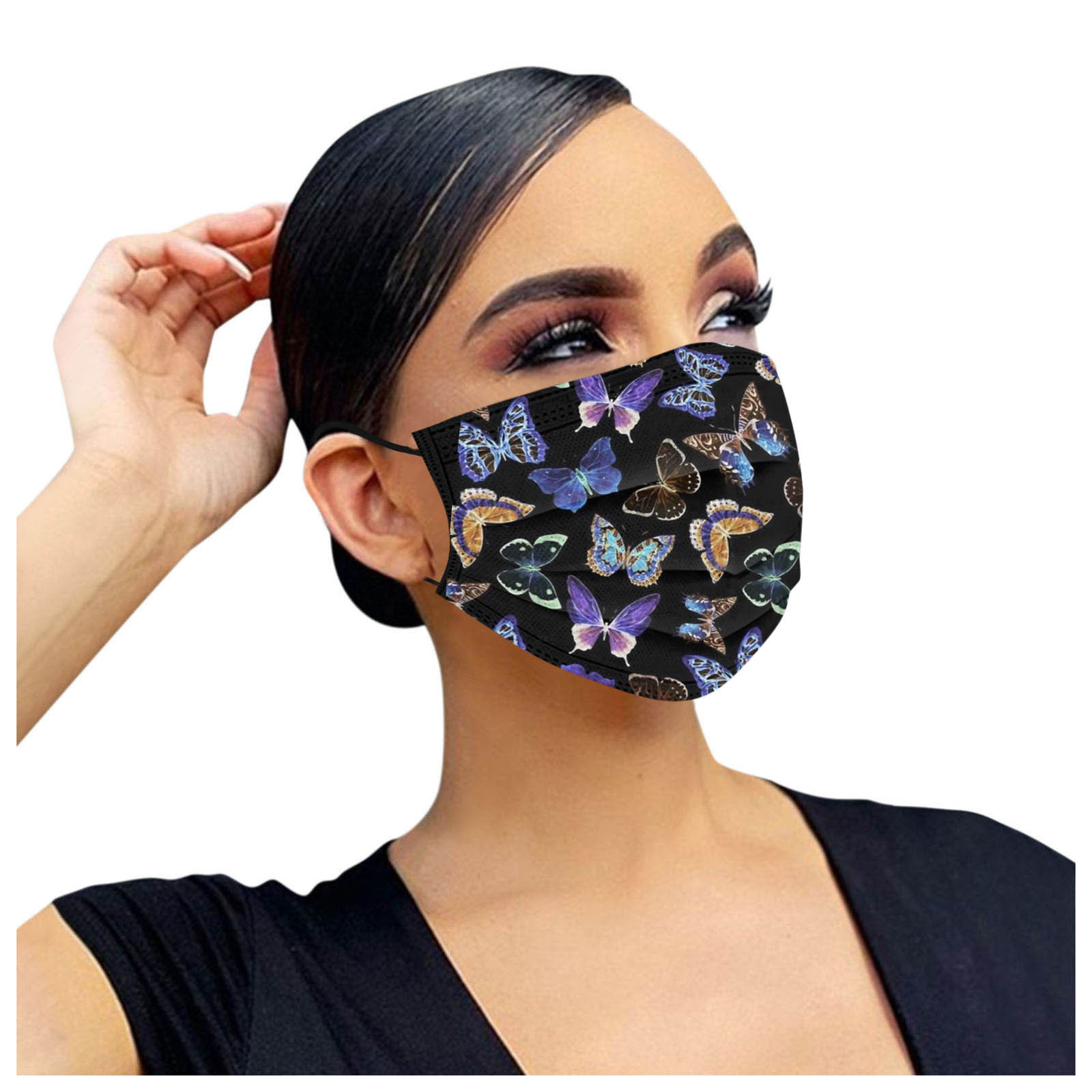 Adults Butterfl Mask Protectio - Black Face Mask Pack ulasan dan harga