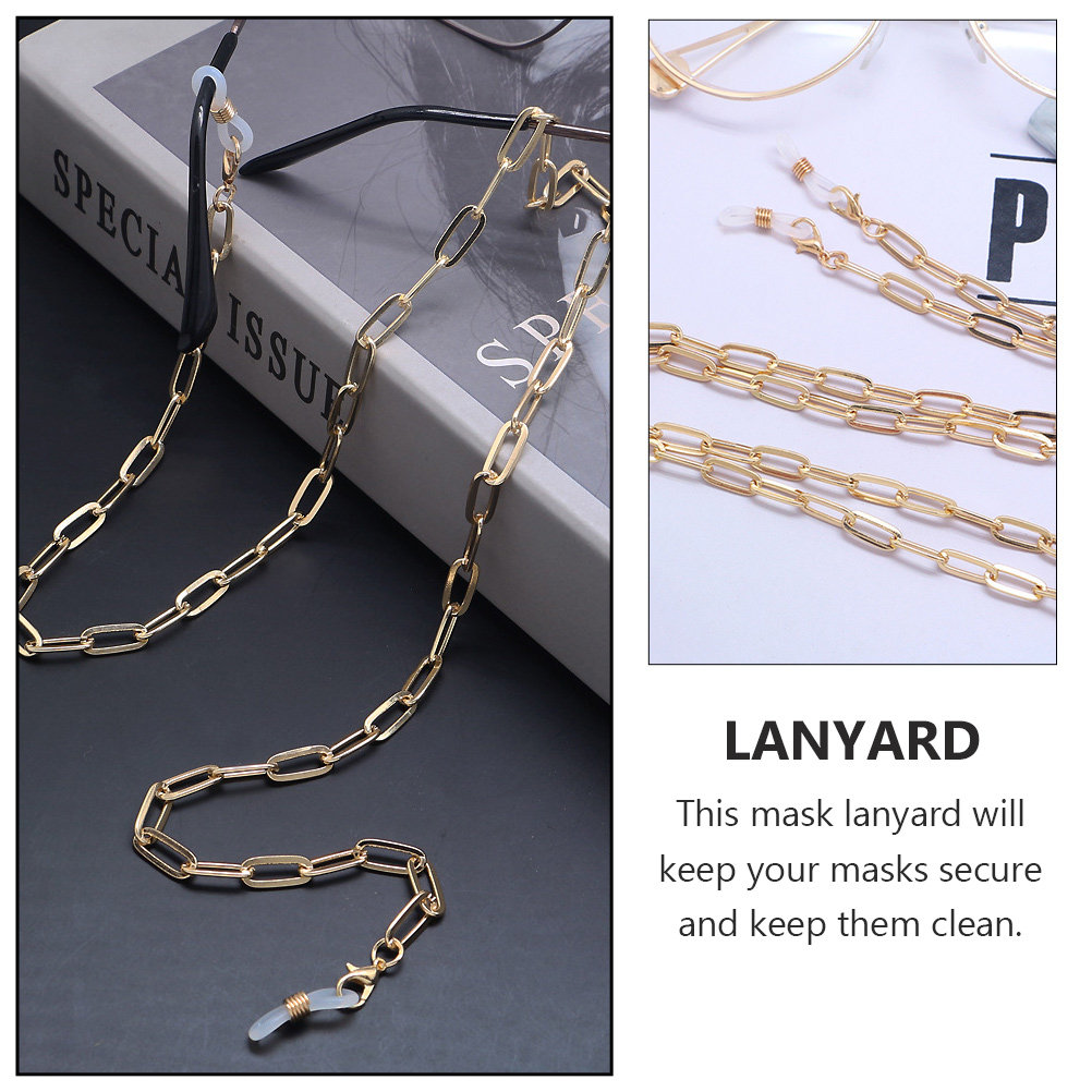 Gold Paperclip Mask Lanyard Gl - Mask Chain Holder ulasan dan harga